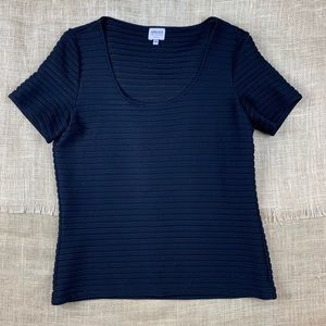 Armani Collezioni Top Black Short Sleeve Scoop